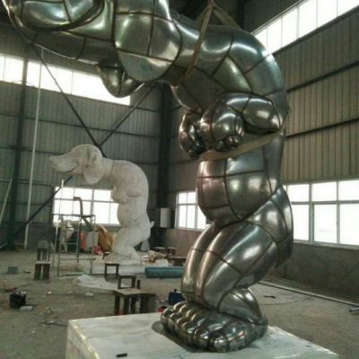 不锈钢狗雕塑创意 动物创意雕塑